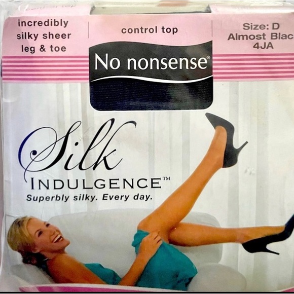 No Nonsense Accessories - NEW Silk Indulgence Slimming Control Top Panty Hose Plus / Tall Black Sheer